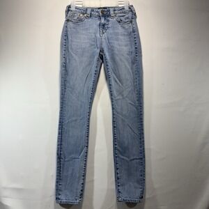 True Religion Jeans Womens 26 Blue Mid Rise Super Halle Skinny Stretch Denim